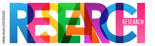 RESEARCH rainbow letters banner