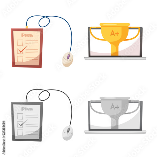 Isolated object of education and learning sign. Collection of education and school stock symbol for web.