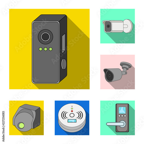 Isolated object of cctv and camera symbol. Set of cctv and system stock symbol for web.