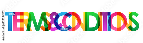TERMS & CONDITIONS rainbow letters banner