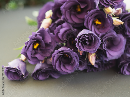 Purple roses. Rose bouquet. Vintage flower arrangement.