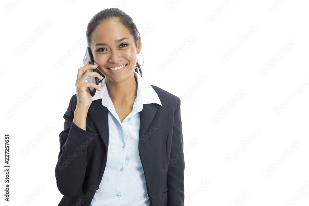 young business woman talking on mobile phone young business woman talking on mobile phone