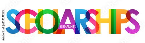 SCHOLARSHIPS colorful vector letters icon