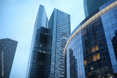 Business center with high skyscrapers