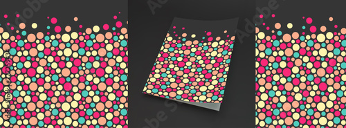 Abstract background with color circles. Notebook cover template. Vector illustration.