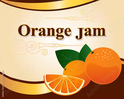Orange jam label design template