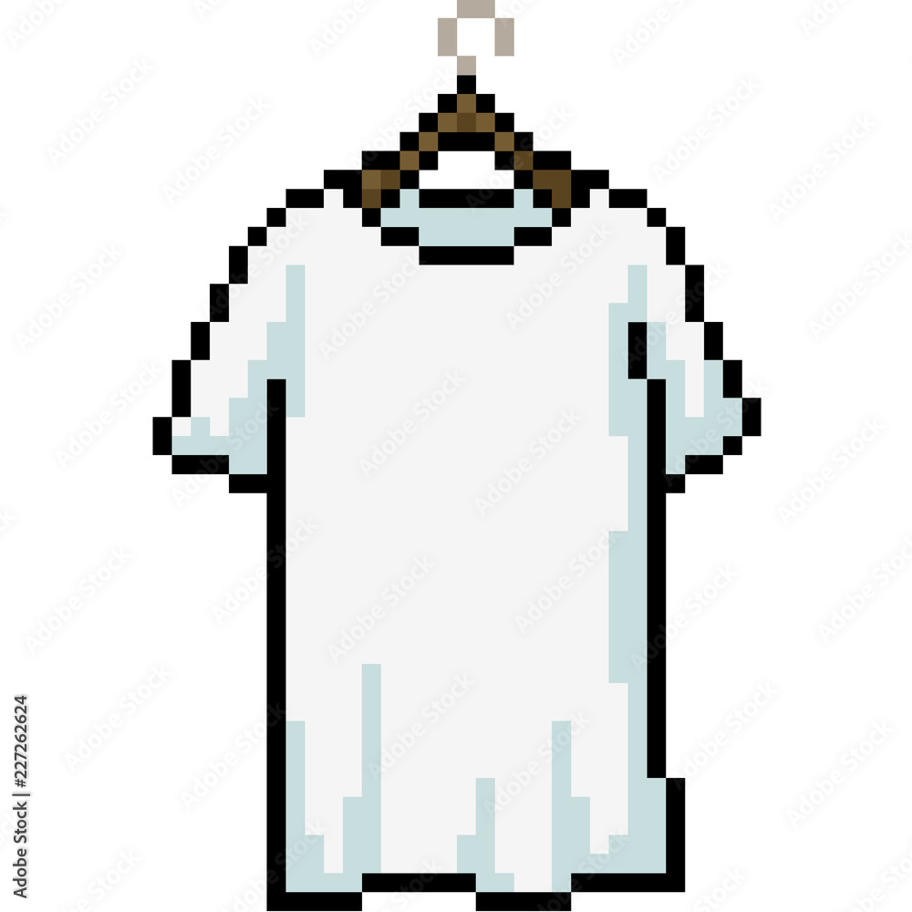 Fototapeta premium vector pixel art white shirt