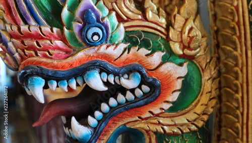 Wallpaper Mural Mythical Naga's head details at Thai temple Torontodigital.ca