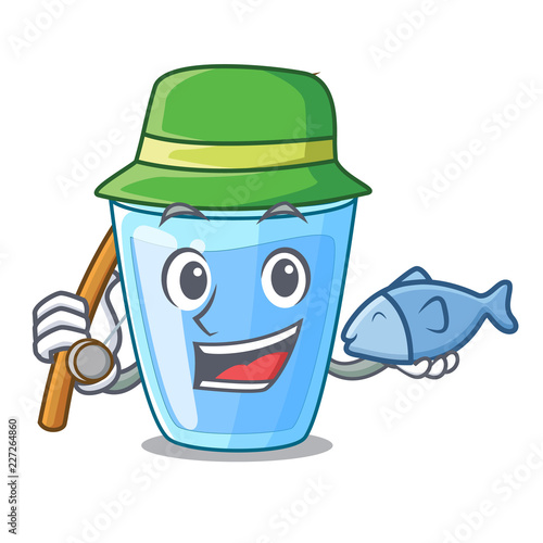 Fishing water glass isolated on the mascot