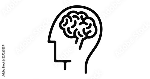 Brainstorming line icon motion graphic animation with alpha channel.