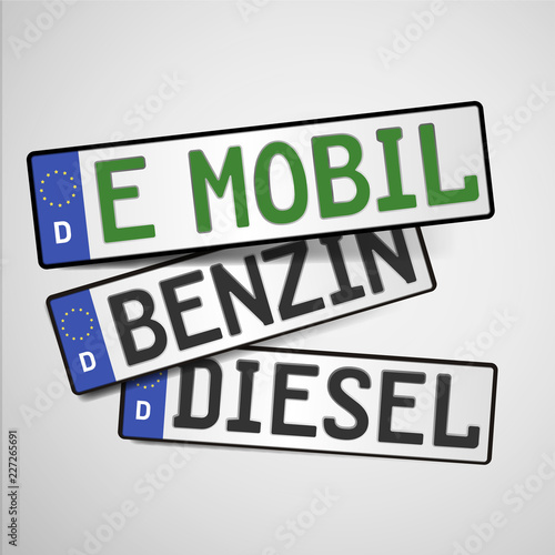 KFZ-Schilder Diesel - Benzin - E Mobility