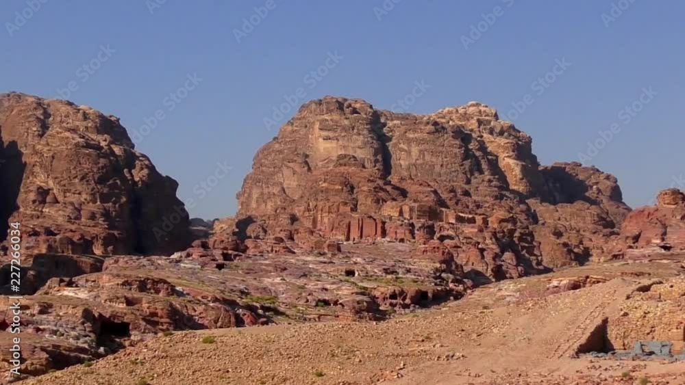 Petra, Jordan, circa 2016: the ruins and surroundings of Petra, capital of the Nabataean Arabs, famous historical and archaeological city in Jordan. Petra, Jordan, circa 2016: the ruins and surroundings of Petra, capital of the Nabataean Arabs, famous historical and archaeological city in Jordan.