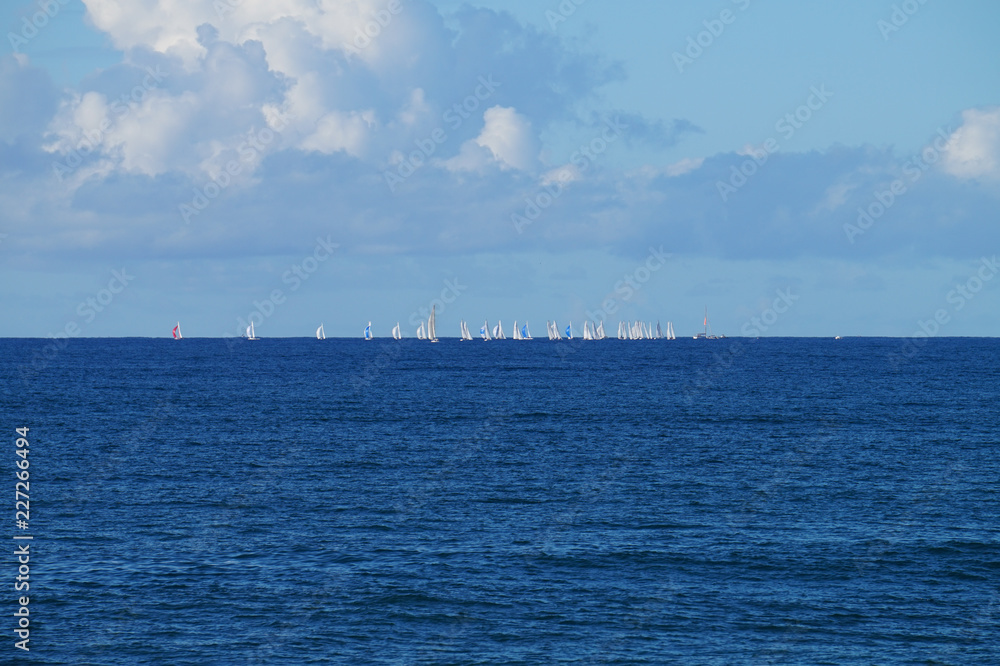 Yachts in the distance