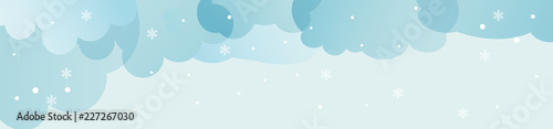 Winter with clouds and snow. Abstract vector background for header