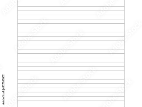 Papierblatt mit Linien und weißem Rand 
Vektor Illustration isoliert auf weißem Hintergrund
