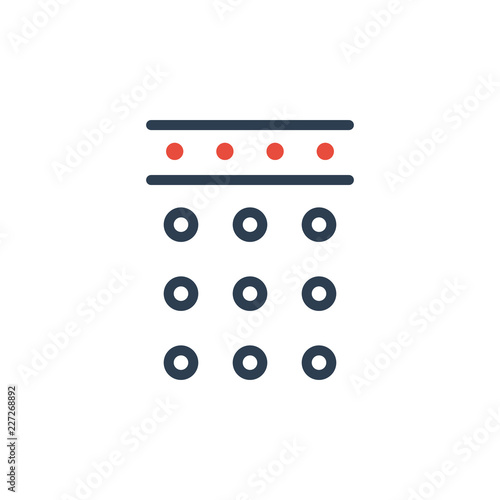 The pin code icon. Password and unlock  access, identification. Line art vector