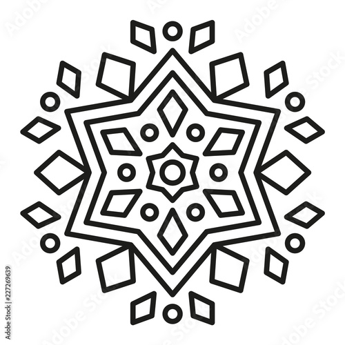 Cute Christmas Mandala for Coloring.
