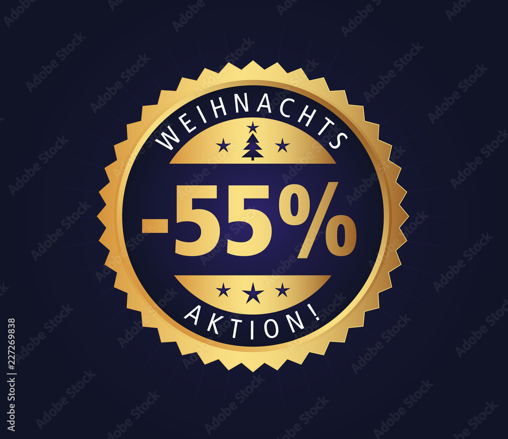 55% Rabatt Weihnachtsaktion Angebot Aktion Weihnachten Reduziert Gold Vektor Online Shop
