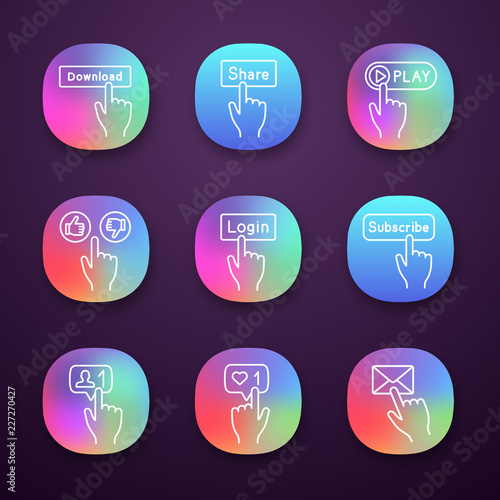 Click buttons icons set