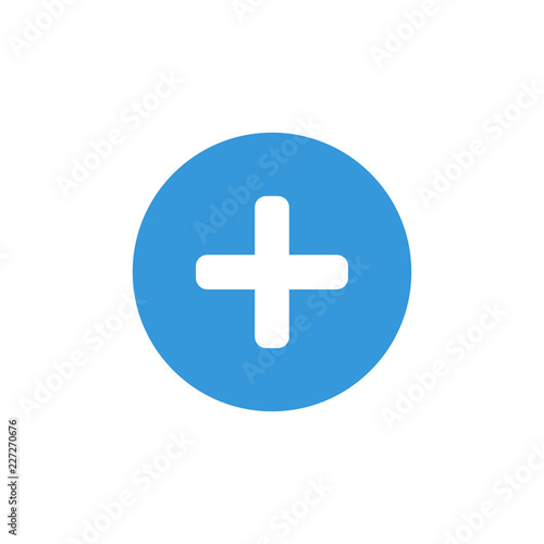 Plus and  Positive symbol blue sign icon