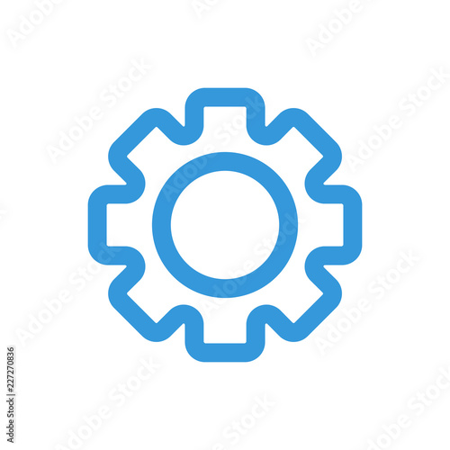 Settings vector icon line art blue symbol