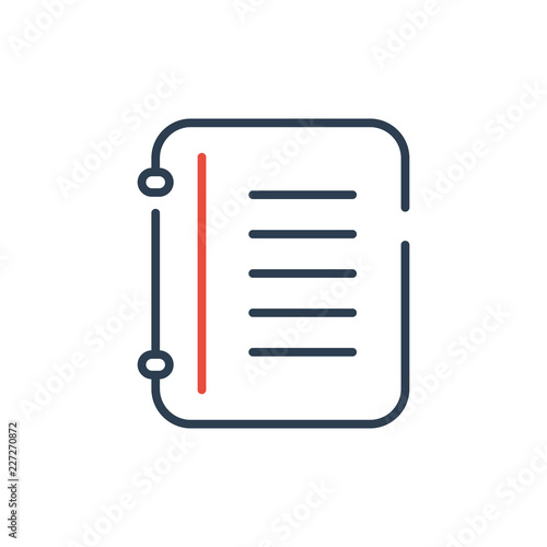 notebook note icon vector. Line art page © studiographicmh