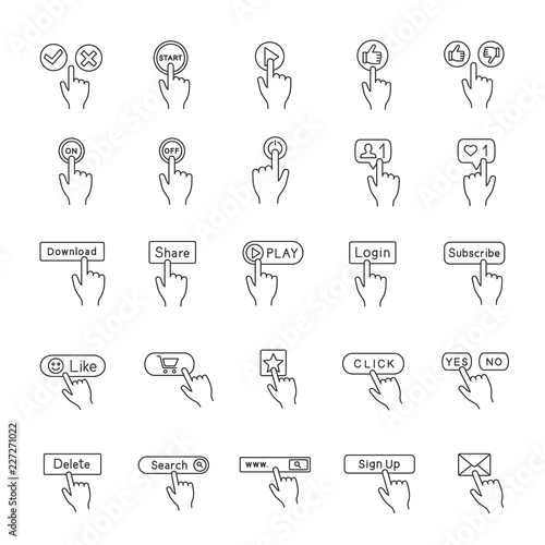 App buttons linear icons set
