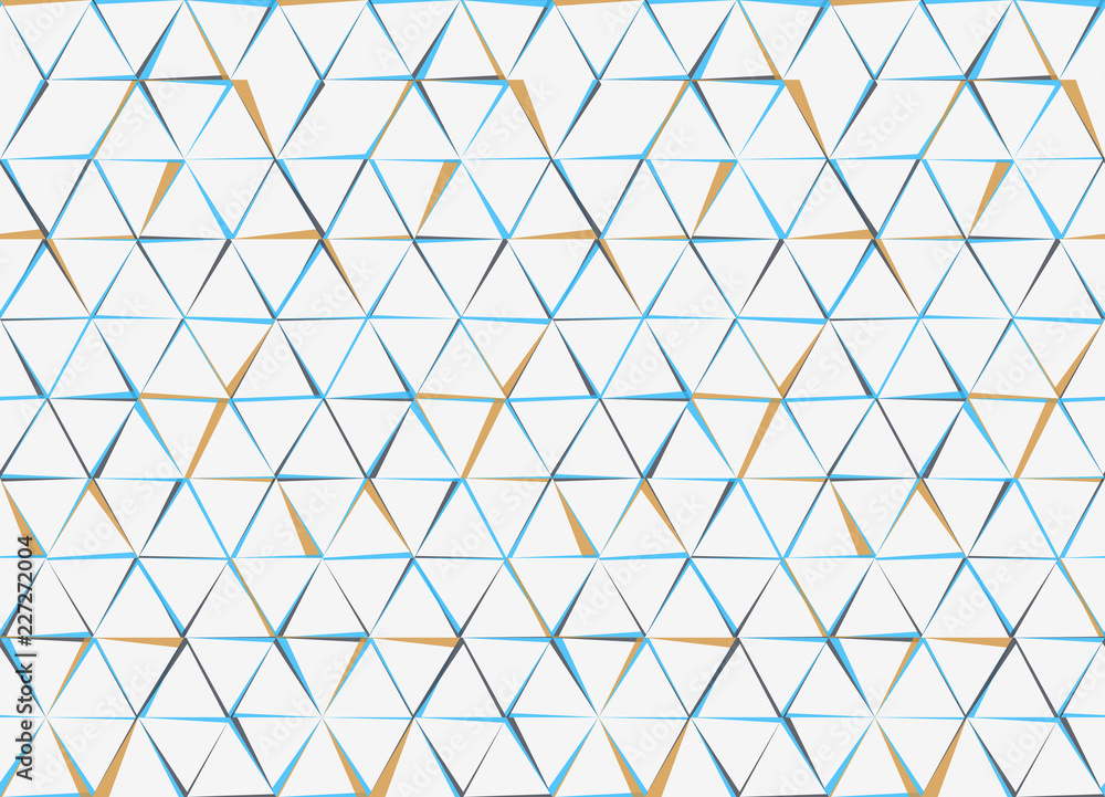 Hexagons and Triangles Seamless Pattern. Vector Geometric Abstract Background. White Gyan and Brown Color Hexagons and Triangles Seamless Pattern. Vector Geometric Abstract Background. White Gyan and Brown Color