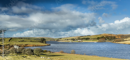 Siblyback Reservoir with view towards Bodmin moor, Cornwall