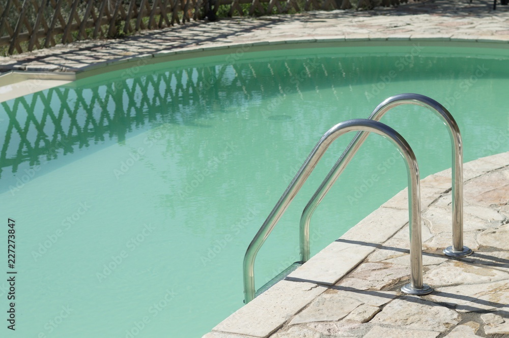 Isolated pool ladder - Swimming pool details (Marche, Italy, Europe)
