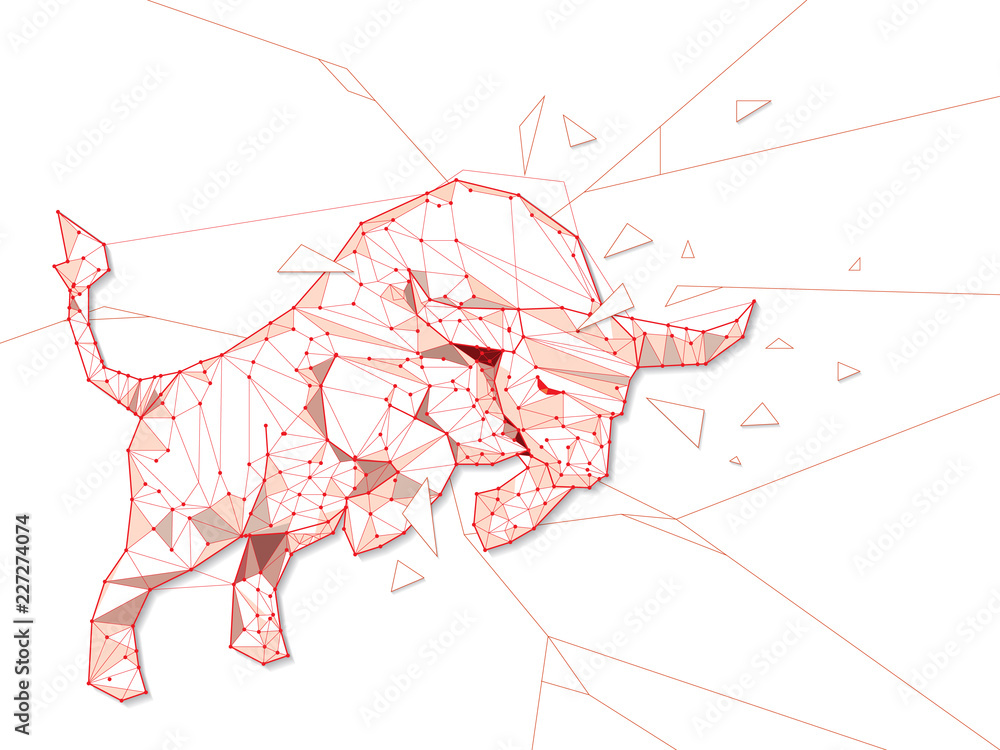 Fotografie Bullish symbols on stock market vector illustration