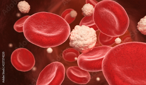 Blood cells and glucose in the vein photo