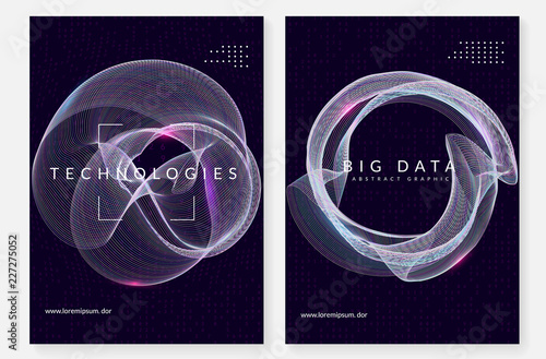Visualization background. Technology for big data, artificial intelligence, deep learning and quantum computing. Design template for intelligence concept. Modern visualization backdrop.