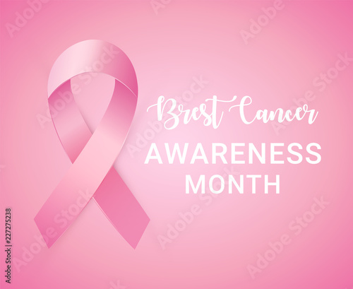Pink ribbon to World Breast Cancer Awareness month. Bright Brest Cancer medical banner.