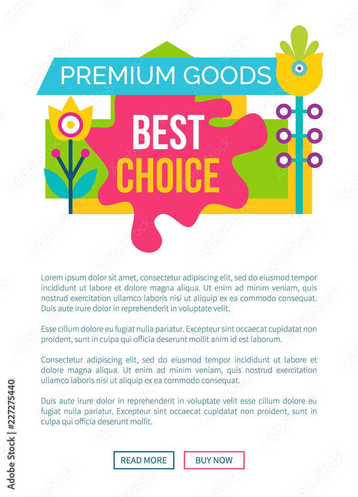 Premium Good Best Choice Sale Emblem Flower Vector