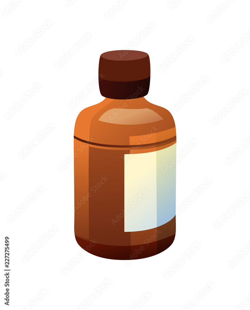 Bottle Made of Glass and Label Vector Illustration Bottle Made of Glass and Label Vector Illustration