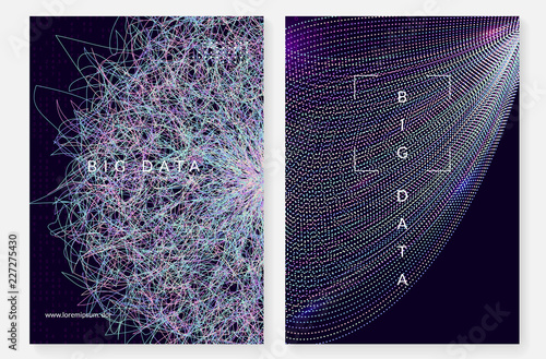 Visualization background. Technology for big data, artificial intelligence, deep learning and quantum computing. Design template for storage concept. Cyber visualization backdrop.