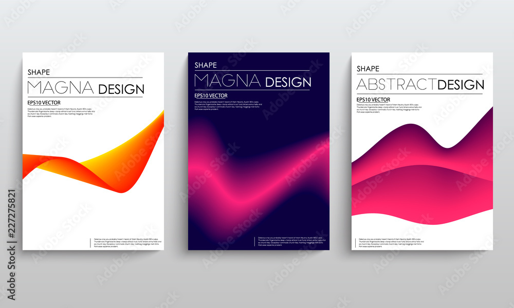 Fototapeta premium color gradient liquid cover with curved lines. abstaract design. vector background