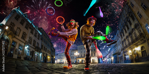 Night street circus perform...