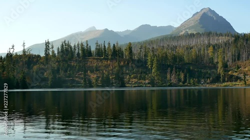 Still of Krivan mountain peak from strbske pleso (High Tatra, Slovakia) photo