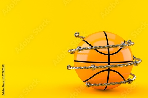 Basketball ball with barbed wire
