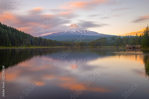 A long exposure of a sunset at Mount Hood Oregon © Dene' Miles