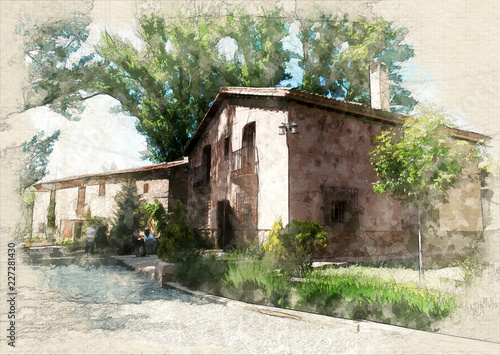 Old stone  manor