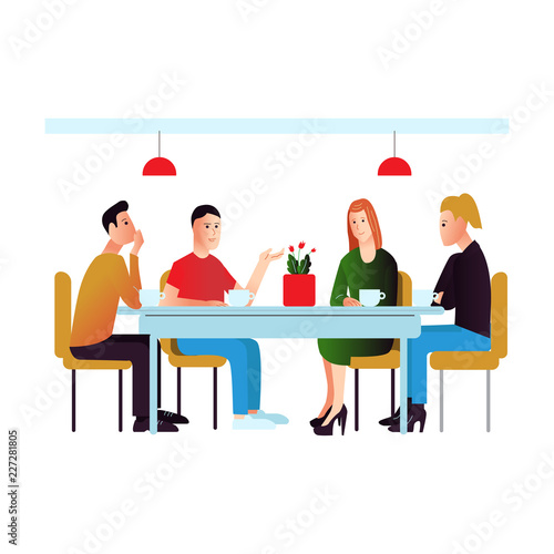 Vector illustration meeting background in flat style