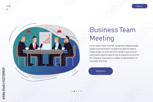 Vector illustration meeting background in flat style