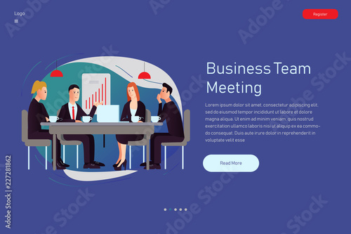 Vector illustration meeting background in flat style