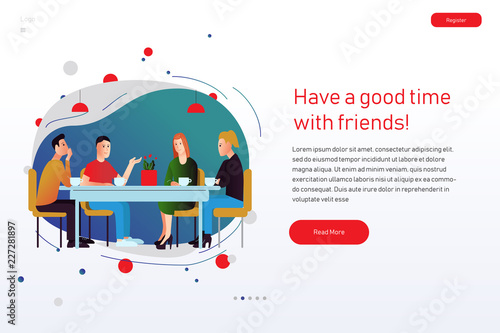 Vector illustration meeting background in flat style