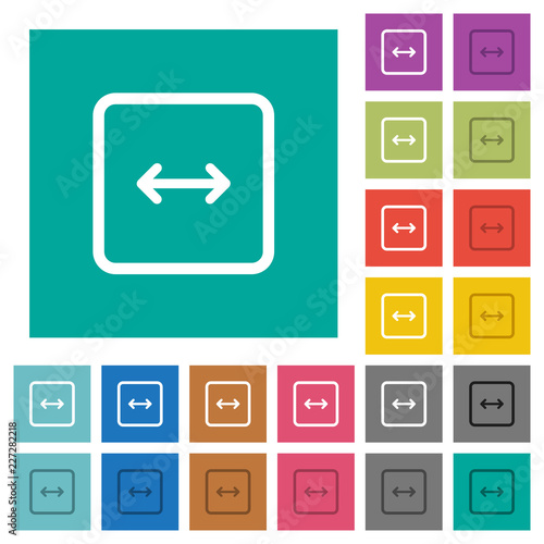 Adjust object width square flat multi colored icons