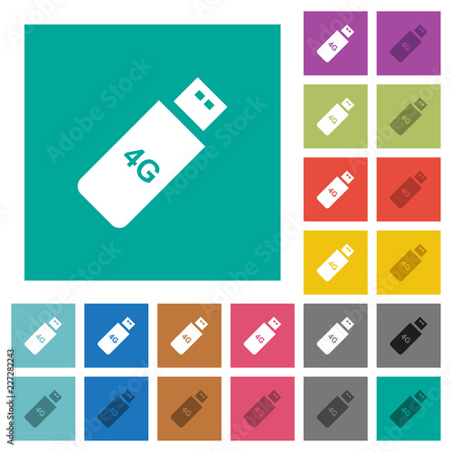 Fourth generation mobile stick square flat multi colored icons