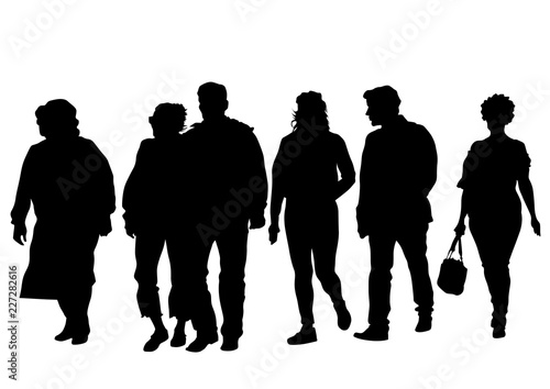 Big crowds people on white background